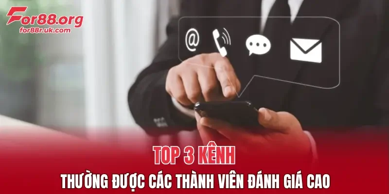 Top 3 kênh thường được các thành viên đánh giá cao